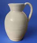 Vintage Williamsburg Pottery Hand Thrown Salt Glaze Cobalt Blue Leaf Pitcher — photo 3