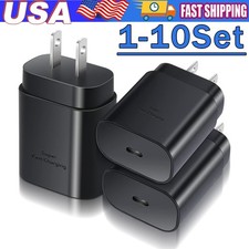 25w Type USB-C Fast Wall Charger+6FT Cable For Samsung Galaxy S20 S21 5G lot US