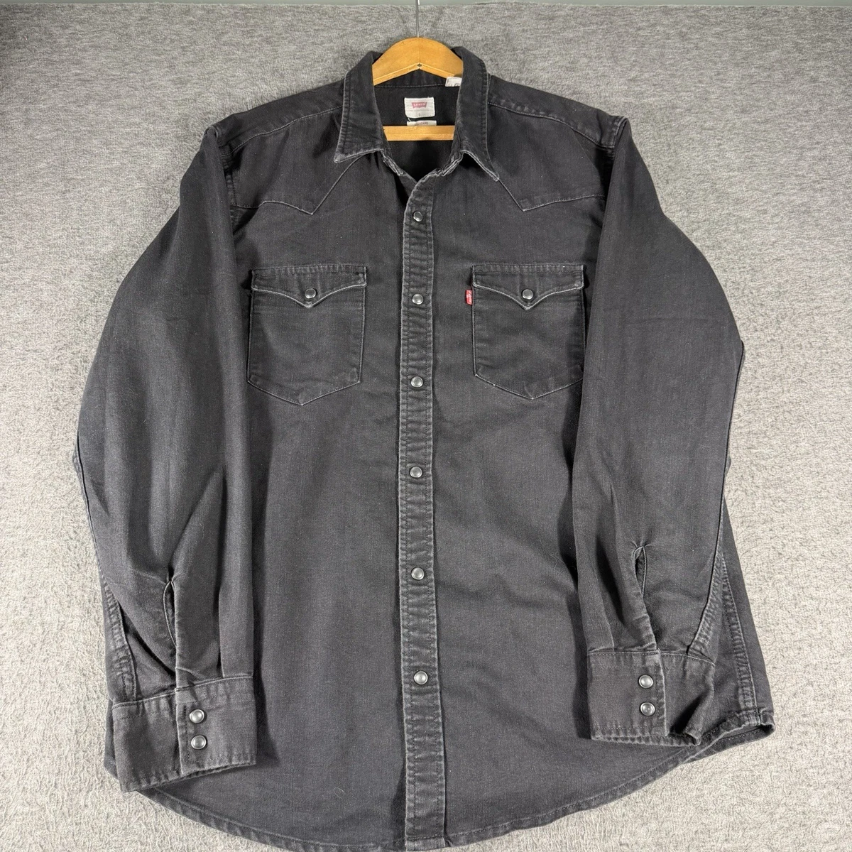 トップス 90s levi's jeans black denim shirts M Levi's Black Denim Casual Button-Down Shirts for Men for sale - eBay