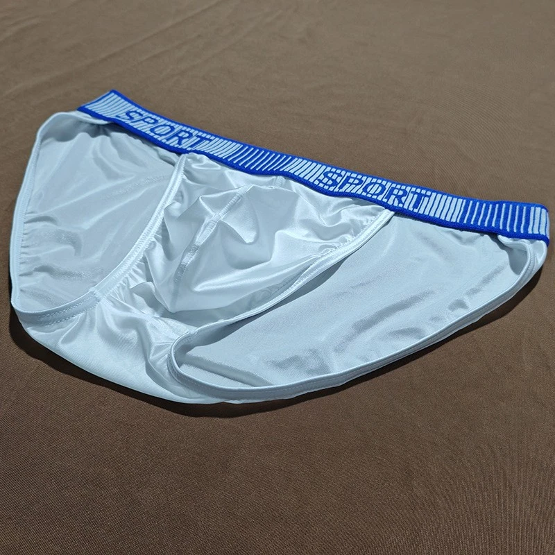 Mens Shiny Satin Glossy Ice Silk Knickers Briefs Underwear Panties Underpants US - Image 3 of 4