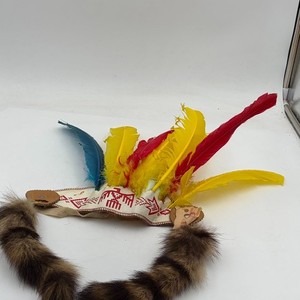 VTG 60s Native American Reservation Cherokee Handmade Indian Head Dress Souvenir