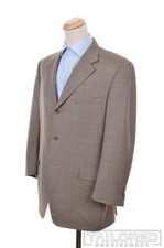 CANALI Brown Houndstooth Check Wool Blazer Sport Coat Jacket - EU 56 / US 46 L