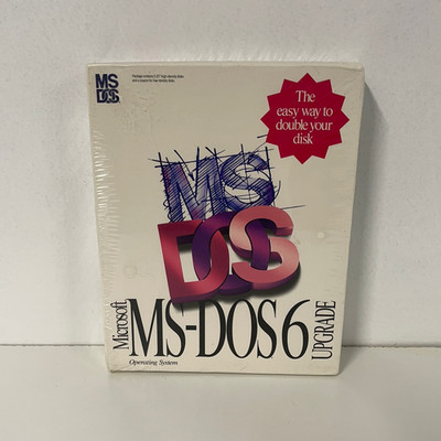 Microsoft MS-DOS 6 Upgrade Vintage PC Software 3.5'' Floppy Factory Sealed 1993