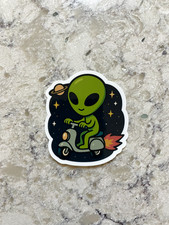 Alien Traveling Universe Sticker L Gloss Or Holographic Laminate L Waterproof Alien Traveling Universe Sticker L Gloss Or Holographic Laminate L Waterproof