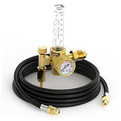  CO2 Argon Flow Meter Gas Regulator Gauge with Gas Hose for MIG TIG Welding 