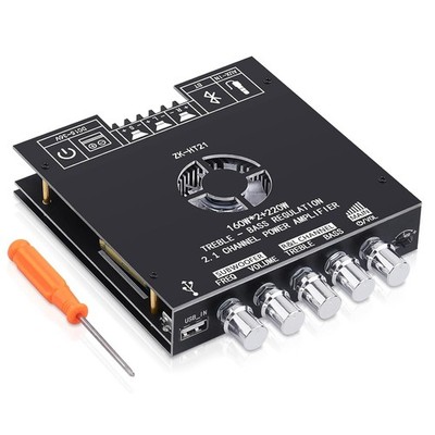 ZK-HT21 Bluetooth Amplifier Board 160W×2+220W Subwoofer 2.1 Channel Audio Amp