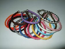 Ladies Girls Women's Braided Faux Leather Friendship Bracelet 18 Colors