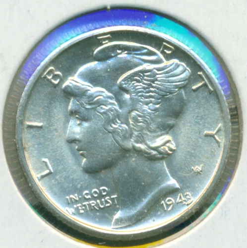 1943-D MERCURY DIME, GEM BRILLIANT UNCIRCULATED, GREAT PRICE!