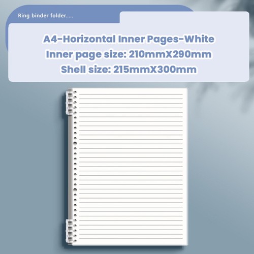 Horizontal/Grid Inner Pages Loose-leaf Notebook Diary Book School Office - Picture 17 of 20