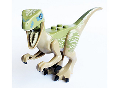 LEGO Jurassic World Animal Dino Raptor, Black Claws Olive Green Back  (Delta)