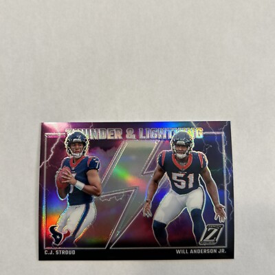CJ Stroud Will Anderson Jr 2023 Zenith RC#10 Thunder And Lighting Holo SP 