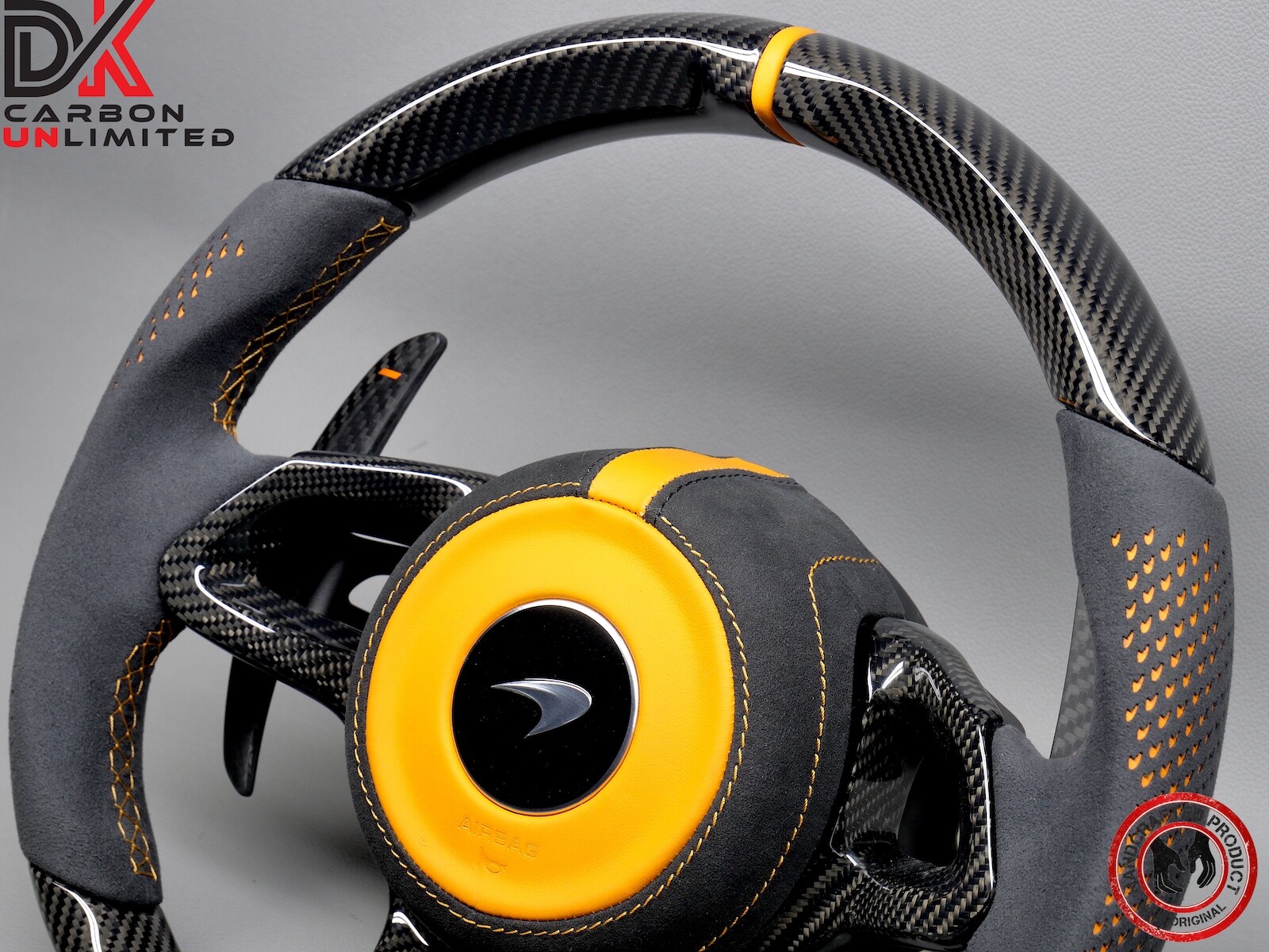 McLaren 570S 540C 650S MP4 12C Orange Ring Alcantara Carbon Steering Wheel v2