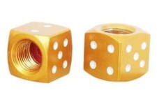 Motoking Bmx Dice Valve Caps Gold Pair
