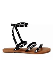 Time and Tru Women's Studded Gladiator Sandals BLACK Size 9