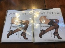 2 pk Coquette 1750 lace top Stay up Thigh High Stockings One Size fits Most blk