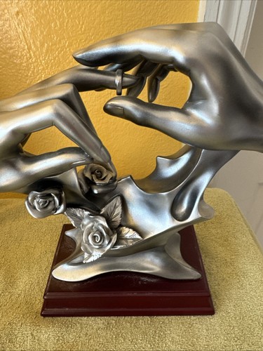 Legame di matrimonio ~ con questo anello ~ scultura in metallo anniversario matrimonio arte moderna - Foto 2 di 13
