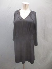 NWT Ann Taylor Size 4 Women Black V-Neck Long Sleeve Lightweight Flare Dress 635
