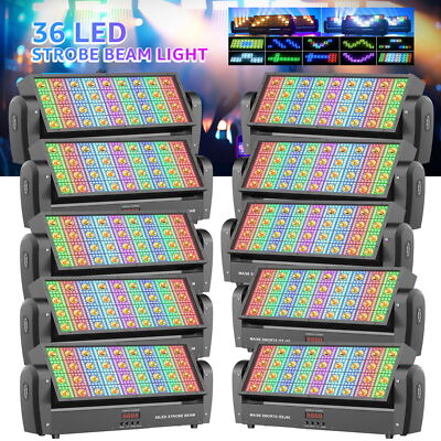 10stk 250W Wallwasher Bühnenlicht RGBW 36 LED DMX Strobe Moving Head DJ Strahler