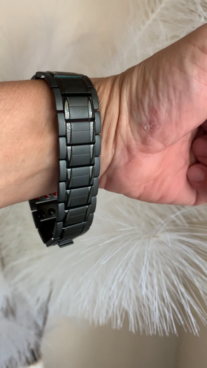 JEROOT Magnetische armband voor heren, puur titanium power, magnetische armbanden voor artritis, armband, magneet, heren, gezondheid, magnetisch armband Energetix (3500 gauss