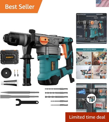 1-1/4 Inch SDS-Plus 13 Amp Heavy Duty Rotary Hammer Drill with Safety Clutch ...