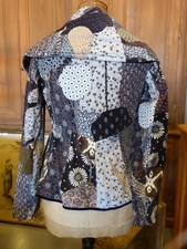 Veste Fluide CHACOK Vintage Taille 38 - Veste En Chambray Noir Et Blanc, Doublure Viscose, Très Bon état