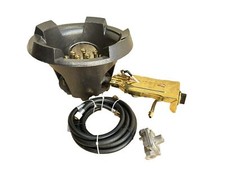 Cast Iron 100k BTU Natural Gas Jet Burner Cooker Outdoor Burner Wok Fry W/Hose