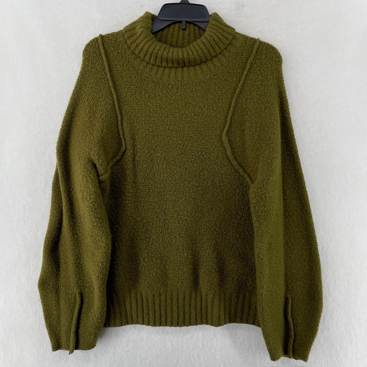 Universal Thread Sweater Womens S Green Knit Ribbed Turtle Neck