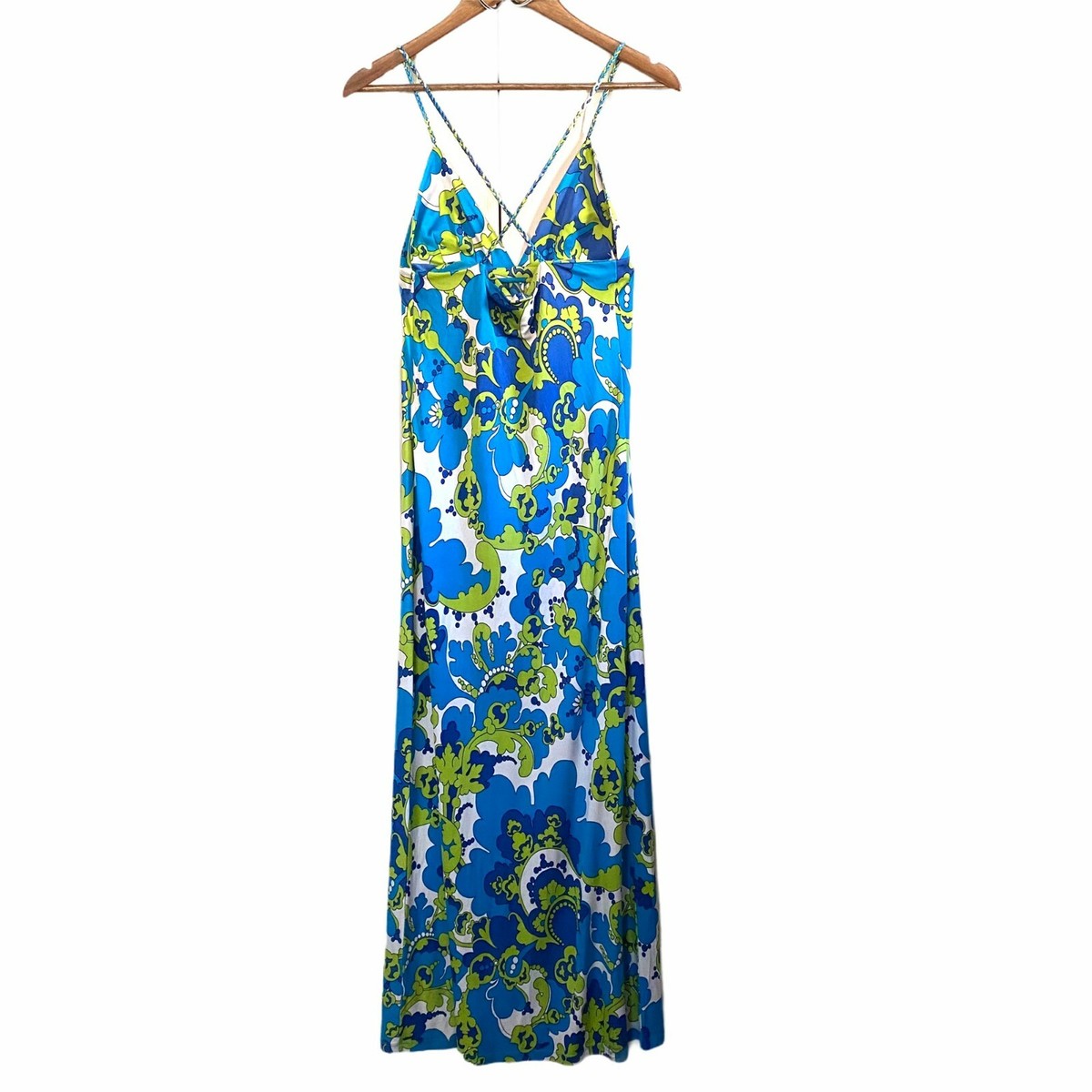 julie brown maxi dress Julie Brown blue green chevron maxi dress size L