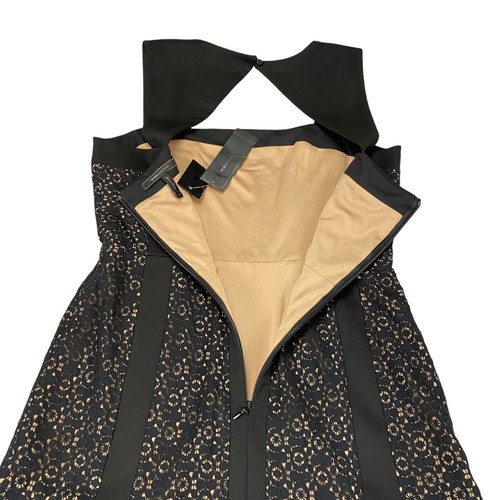 BCBGMAXAZRIA Fit & Flare Dress Womens Sz 12 Black Lace Overlay Lined MSRP: $168 - Picture 9 of 20