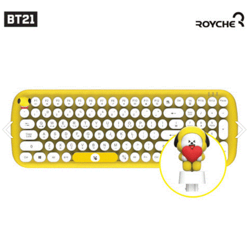 [BTS] BT21 Retro Wireless Keyboard with Character figure Keycap Royche Keyboard - Picture 8 of 16