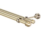 Gardinenstange 19 mm 2-Läufig Antik Gold Metall Neu_A14