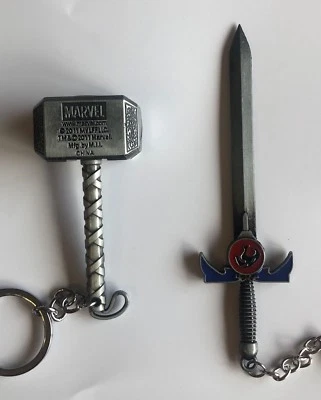 LLAVERO,LLAVEROS, MARTILLO THOR, ESPADA THUNDERCATS,SUPERHEROES,KEYCHAIN,KEYRING