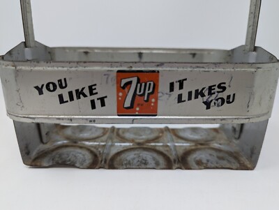 7 Up Soda Aluminum 6 Pack Metal Carrier Vintage 7up Pop Bottle