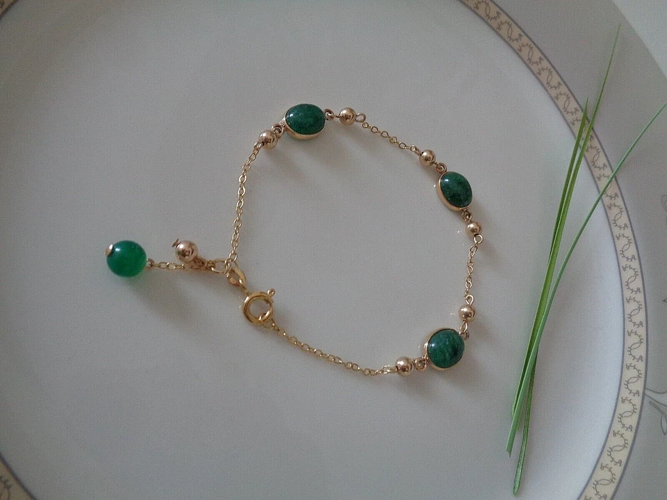 Aventurin Armband 14K Gold Filled Edelstein Armband Gold - Bild 2 von 4