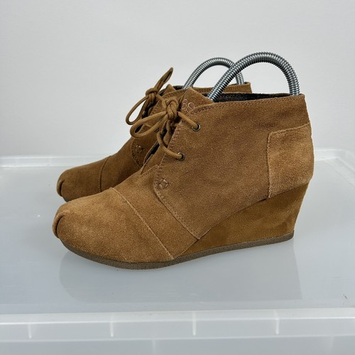 Bobs By Skechers Heel Shoes UK 5.5 Brown Women's Suede Wedge Mid Chukka Ankle - Picture 2 of 11