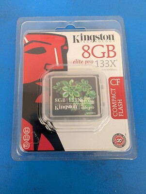 Kingston Elite Pro 8 GB 133x CompactFlash Memory Card (CF/8GB-S2) NEW SEALED