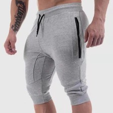 Men's Summer Shorts Gym Fitness Workout Joggers Knee Length Fashion Casual Pants