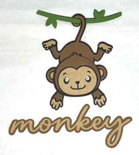 Monkey with Title Die Cut Embellishment Scrapbook Zoo Alphabet Safari