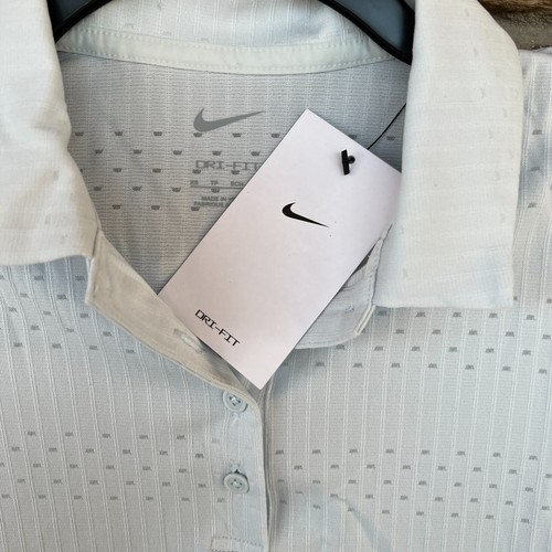 Nike Damen Dri-FIT Victory Veneer Golf Polo L XS XXL Platin Kurzarm Neu mit Etikett - Bild 3 von 4