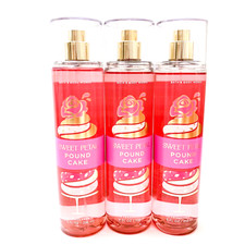 3-PACK Bath  Body Works SWEET PETAL POUND CAKE Fine Fragrance Mist Body Spray