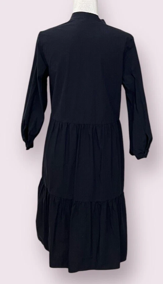 COS темно-синий рубашка платье США 6 длинным рукавом скандинавский минималистский Midi офис классический - Изображение 2 из 4