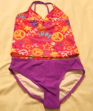 Op Girls SwimSuit Tankini Set Swimwear Small 6-6X Pink UPF 50 