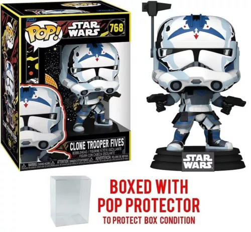 Funko POP! Star Wars Clone Wars Clone Trooper Fives (Retro) #768 w/Protector