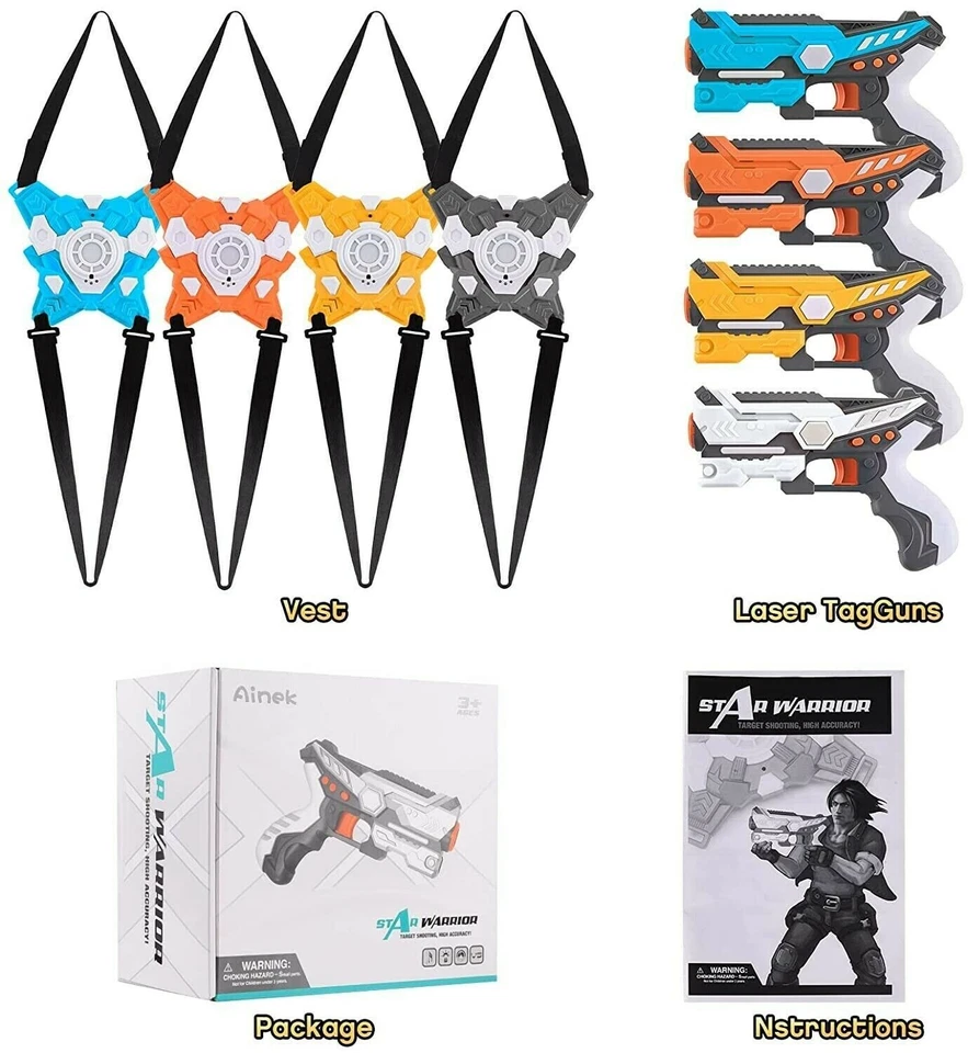 Pistolas con etiqueta láser con chaleco--Los mejores regalos para todas las edades-Suministros para fiestas de cumpleaños Foto 2 de 4