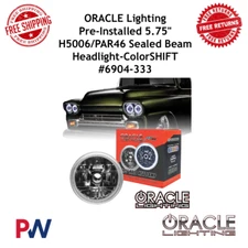 Oracle 5.75" Round Headlight W / Colorshift Smd Halo Pre - Installed #6904-333