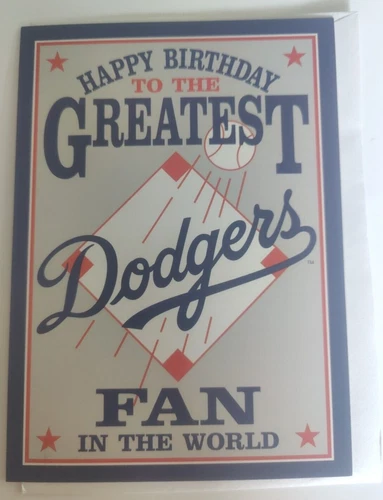 MLB Dodgers Happy Birthday Greeting Card with Envelope Baseball Greatest Fan