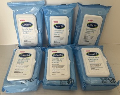 6x Cetaphil Gentle Skin Cleansing Makeup Cloths Pre-Moistened Wipes 25-Count ea.