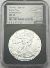 2025 (P) $1 Silver Eagle w/ Eagle Privy First Releases NGC MS69 Black Retro Core — photo 1