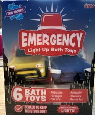   Emergency  Cars Light Up Bath Toys, 6 Pack  Water-Activated Light Up Toys ...