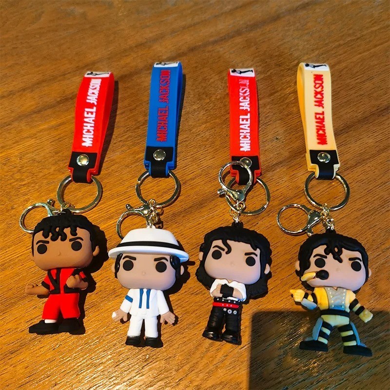 Michael Jackson Mini Figure Keychain King of Pop Key Ring Collectible Toy Gift
